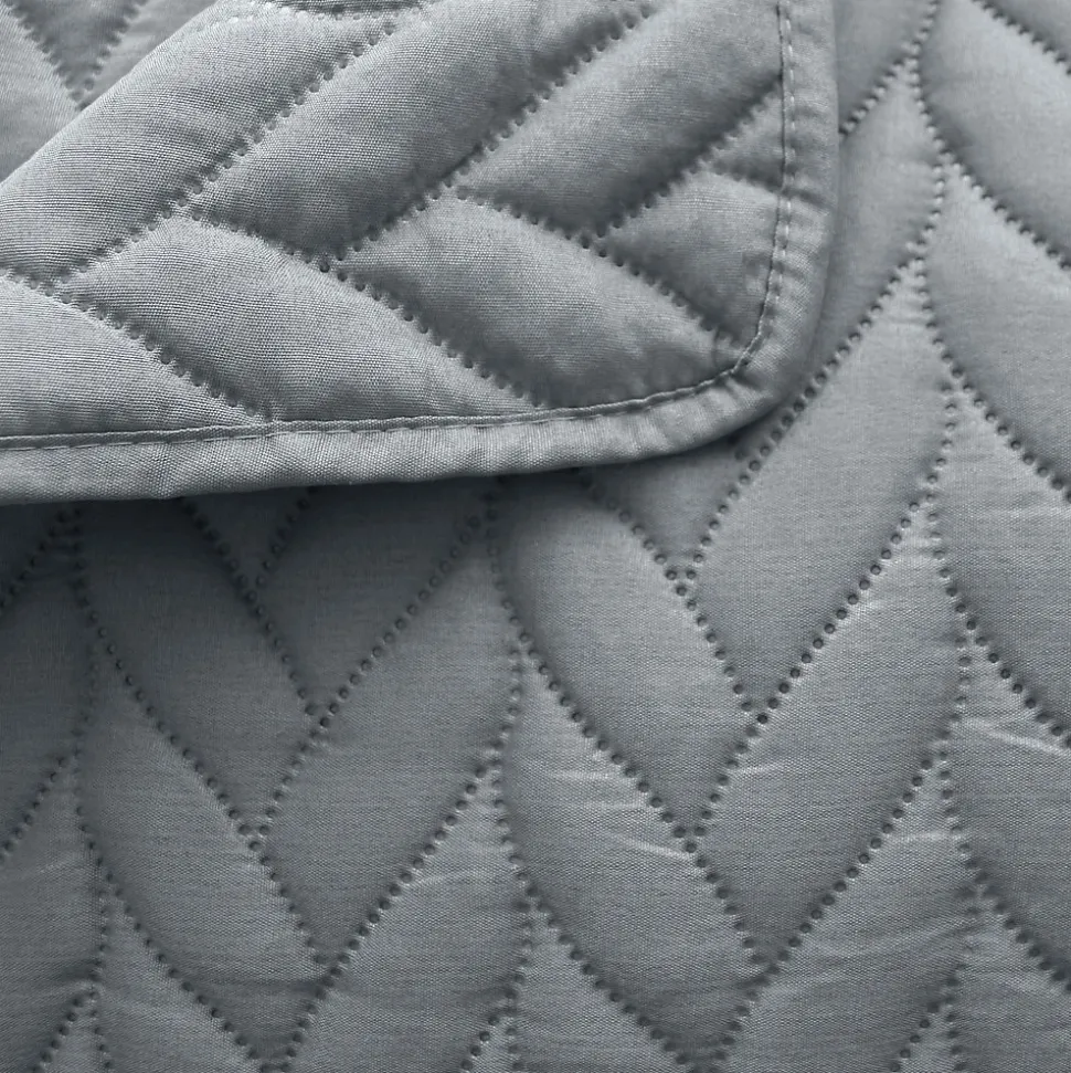 Couvre lit en microfibre dessin par ultrason (240x220 cm - Gris clair)