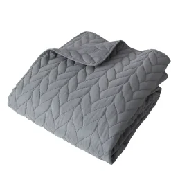 Couvre lit en microfibre dessin par ultrason (240x220 cm - Gris clair)