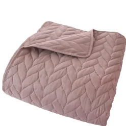 Couvre lit en microfibre dessin par ultrason (240x220 cm - Rose poudré)