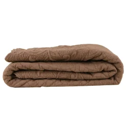 Couvre lit floqué à la main (240x260 cm - Marron Foncé)