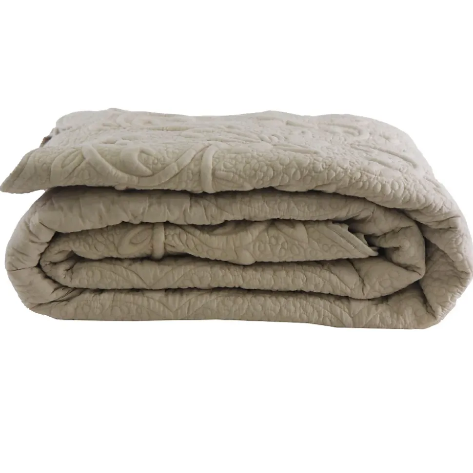 Couvre lit floqué à la main (240x260 cm - Naturel)