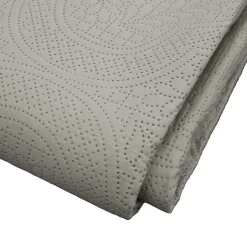 Couvre lit 2p mat.+2 hc 60x60 220 x 240 cm microfibre unie romane Gris