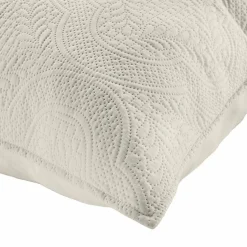 Couvre lit 2p mat.+2 hc 60x60 220 x 240 cm microfibre unie romane Naturel