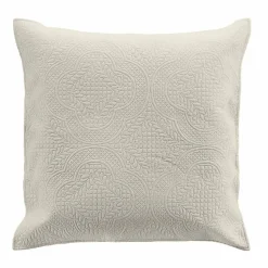 Couvre lit 2p mat.+2 hc 60x60 220 x 240 cm microfibre unie romane Naturel