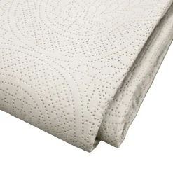 Couvre lit 2p mat.+2 hc 60x60 220 x 240 cm microfibre unie romane Naturel