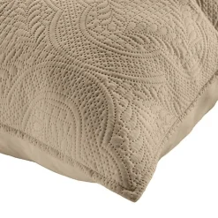 Couvre lit 2p mat.+2 hc 60x60 220 x 240 cm microfibre unie romane Lin