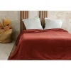 Couvre lit velours gaufré - 180x240cm - Terre cuite