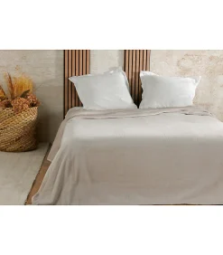 Couvre lit velours gaufré - 180x240cm - Ivoire