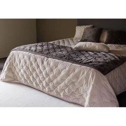 Couvre lit velours matelassé surpiqué "Gipsy" toutes dimensions Vent du sud - Gipsy Camel - 220 x 240 cm pour lit 2 places