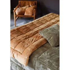 Couvre lit velours matelassé