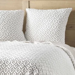 Couvre-lit 2 personnes matelassé 220x240 + taies jersey microfibre Joana