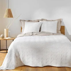 Couvre-lit 2 personnes matelassé 220x240 + 2 housses de coussins