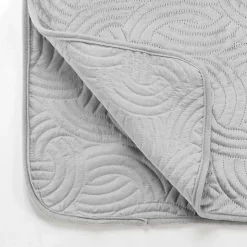 Couvre-lit 2 personnes matelassé 220x240 + 2 taies SOLANGE gris