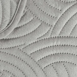 Couvre-lit 2 personnes matelassé 220x240 + 2 taies SOLANGE gris