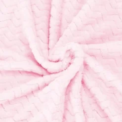 Couvre-lit - SPRINGOS - Zigzag - 160 x 200 cm - Rose pastel - 100% polyester