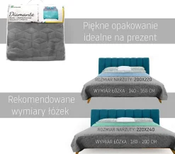 COUVRE-LIT TUTUMI DIAMANTE 200X220 GREY