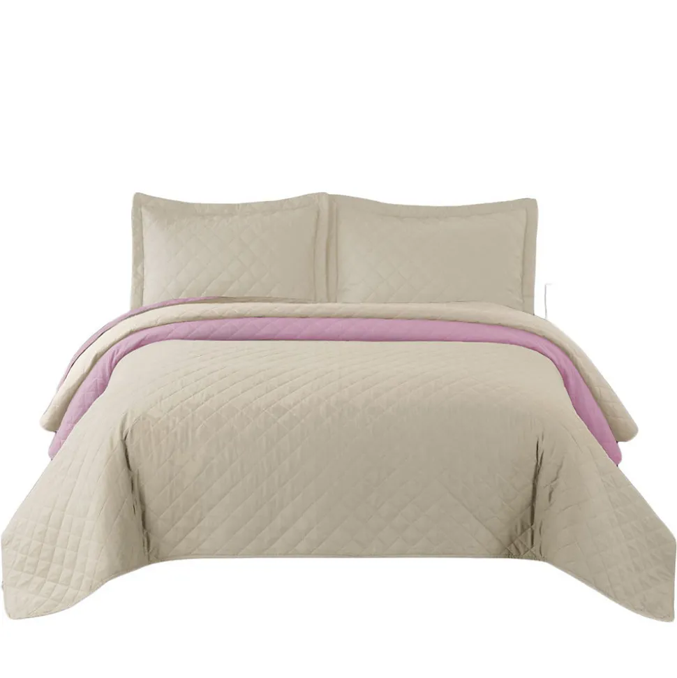 COUVRE-LIT TUTUMI INEZ 220X240 BEIGE PINK