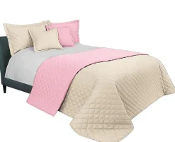 COUVRE-LIT TUTUMI INEZ 220X240 BEIGE PINK