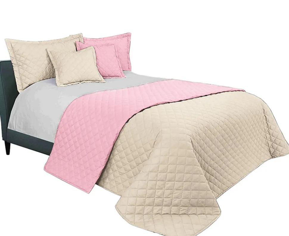 COUVRE-LIT TUTUMI INEZ 220X240 BEIGE PINK