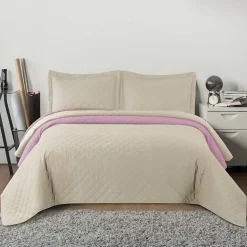 COUVRE-LIT TUTUMI INEZ 220X240 BEIGE PINK