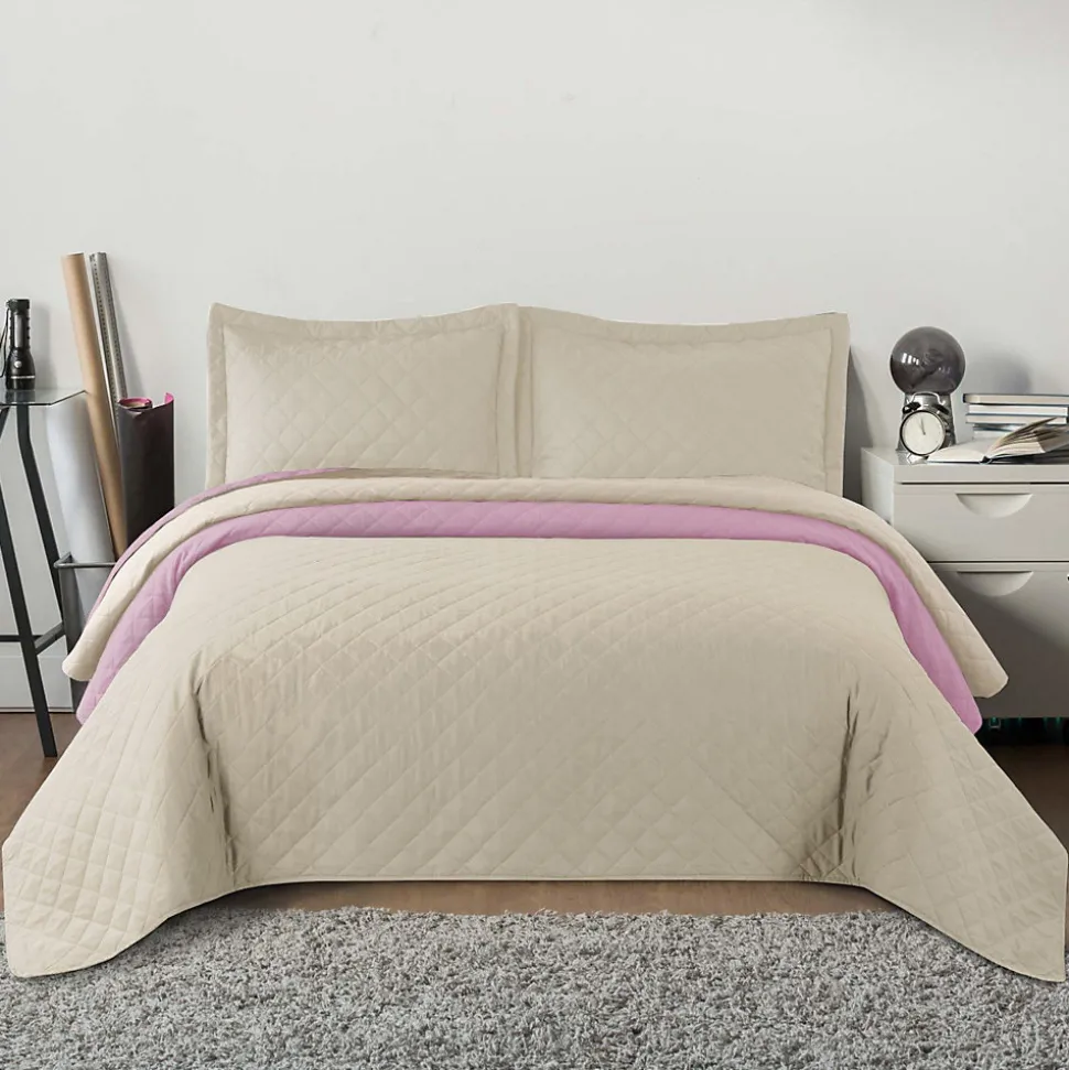 COUVRE-LIT TUTUMI INEZ 220X240 BEIGE PINK