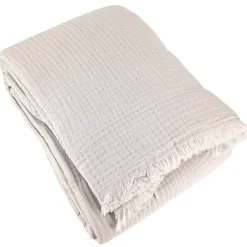 Couvre-lit 150x200 cm coton collection PAROS beige ficelle