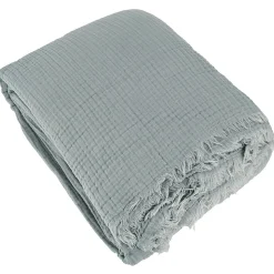 Couvre-lit 260x240 cm coton collection PAROS vert lichen