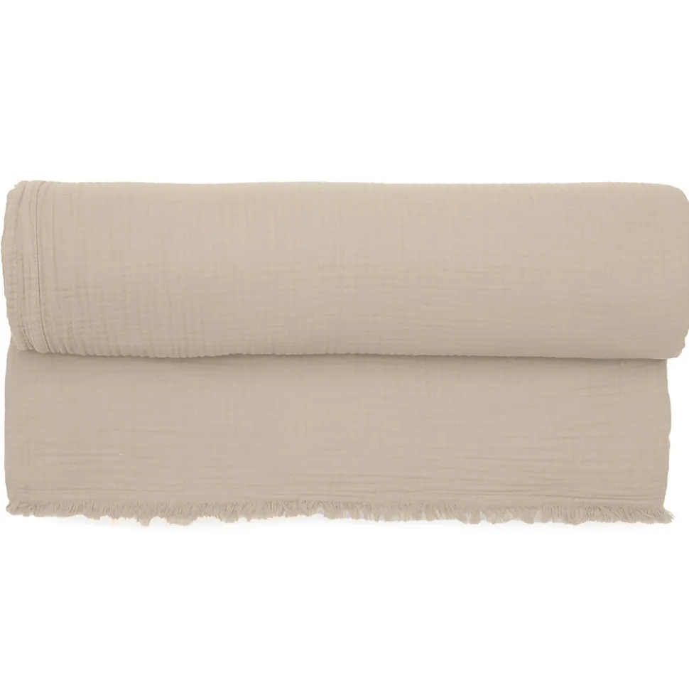 Couvre-lit 150x200 cm coton collection PAROS beige chanvre