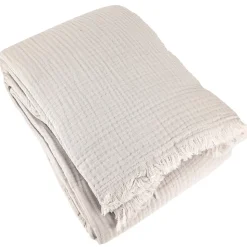 Couvre-lit 260x240 cm coton collection PAROS beige ficelle