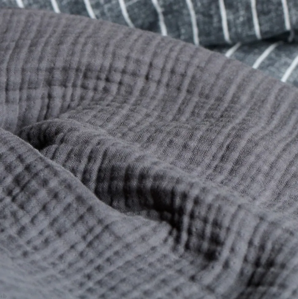 Couvre-lit 150x200 cm coton collection PAROS noir caviar