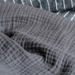 Couvre-lit 260x240 cm coton collection PAROS noir caviar