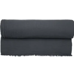 Couvre-lit 260x240 cm coton collection PAROS noir caviar