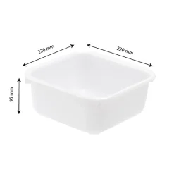 Cuvette alimentaire carrée emboitable 3 L - blanc