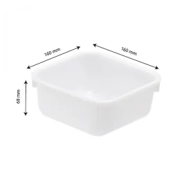 Cuvette alimentaire carrée emboitable 1 L - blanc