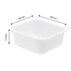 Cuvette alimentaire carrée emboitable 4,5 L - blanc