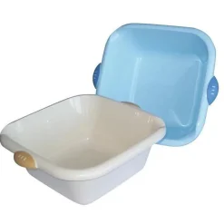 Cuvette carrée bimatière - 8 L - blanc