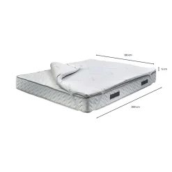 Dabreg Carré et Demi Surmatelas, Ensemble Matelas avec Oreiller, Surmatelas à Mémoire de Forme, 120x200xh5 cm