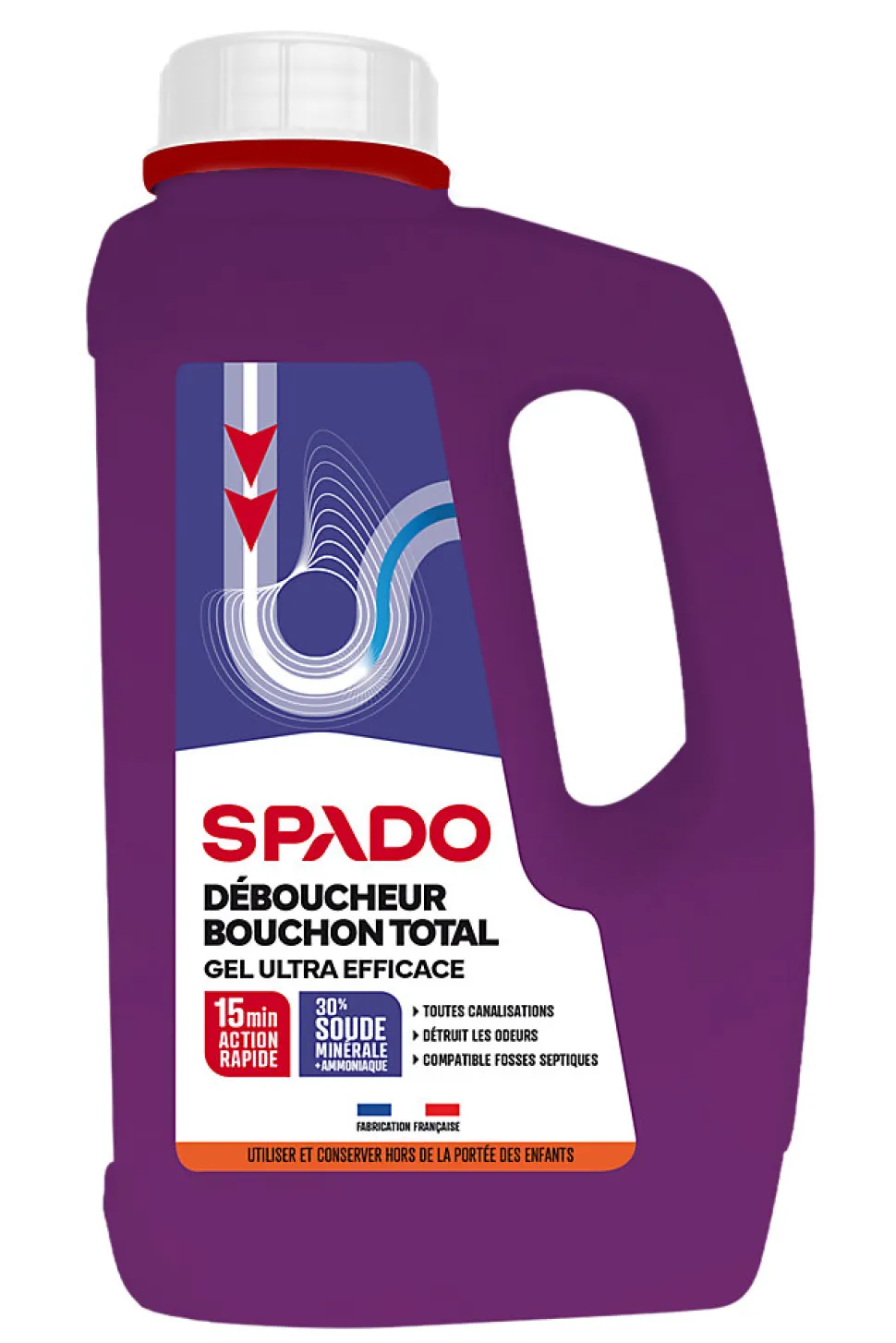 Déboucheur gel cuisine et salle de bain Spado 1L