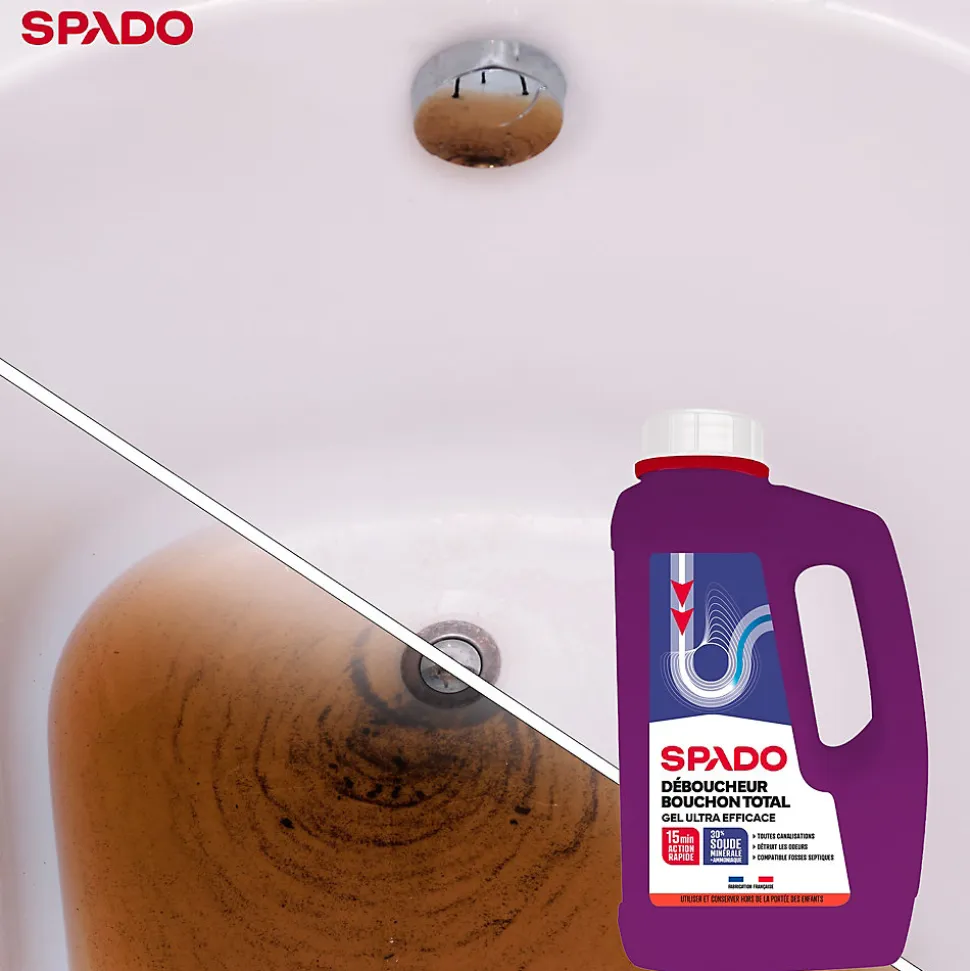 Déboucheur gel cuisine et salle de bain Spado 1L