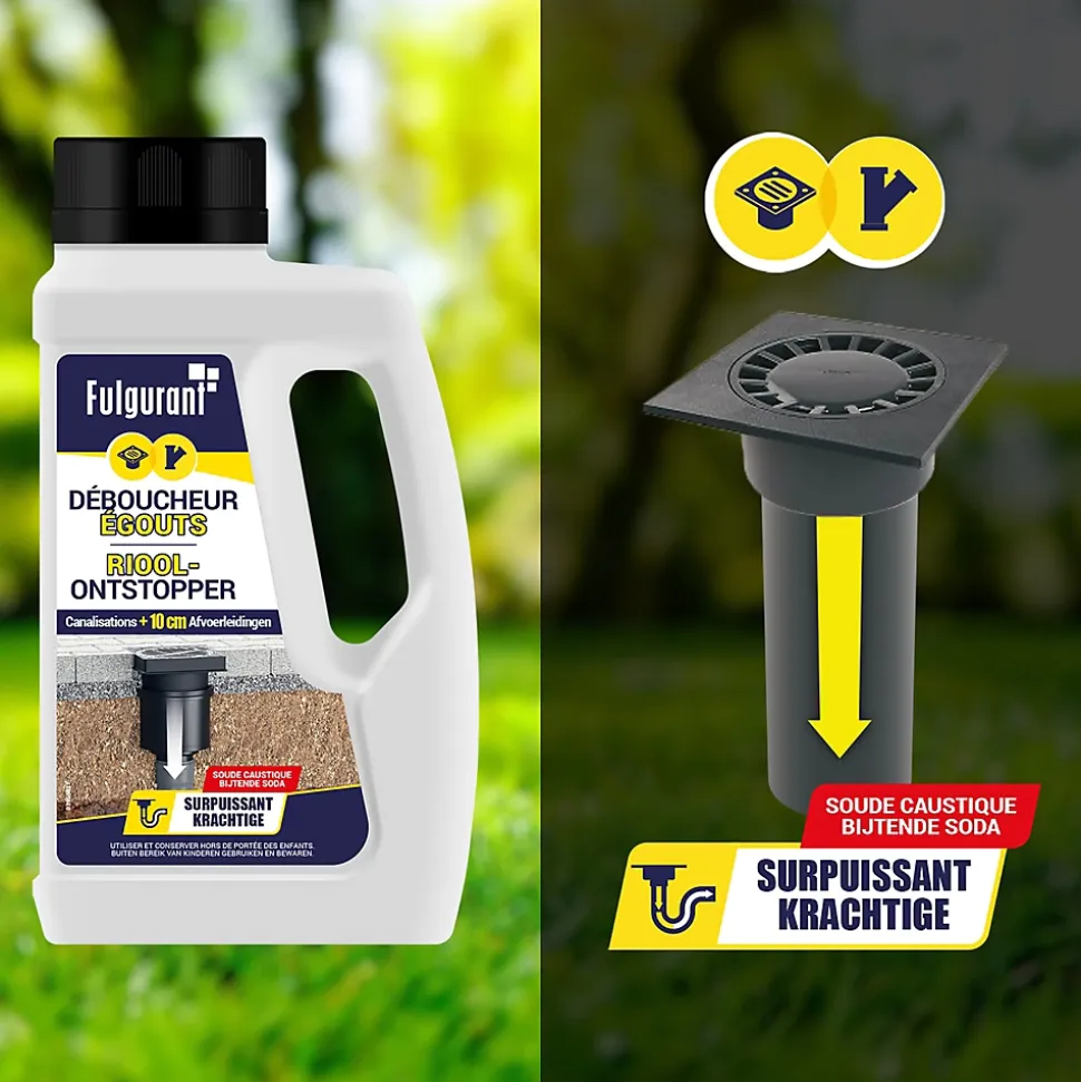 Déboucheur égouts surpuissant Fulgurant 500g