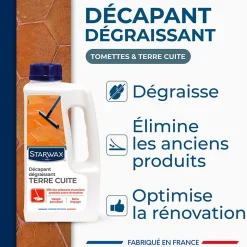 Décapant avant protection tomettes et terres cuites Starwax 1L