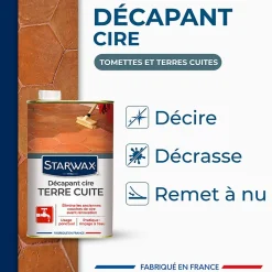 Décapant cire tomettes et terres cuites Starwax 1L