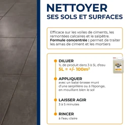 Décapant laitance de ciment carrelages Starwax 5L