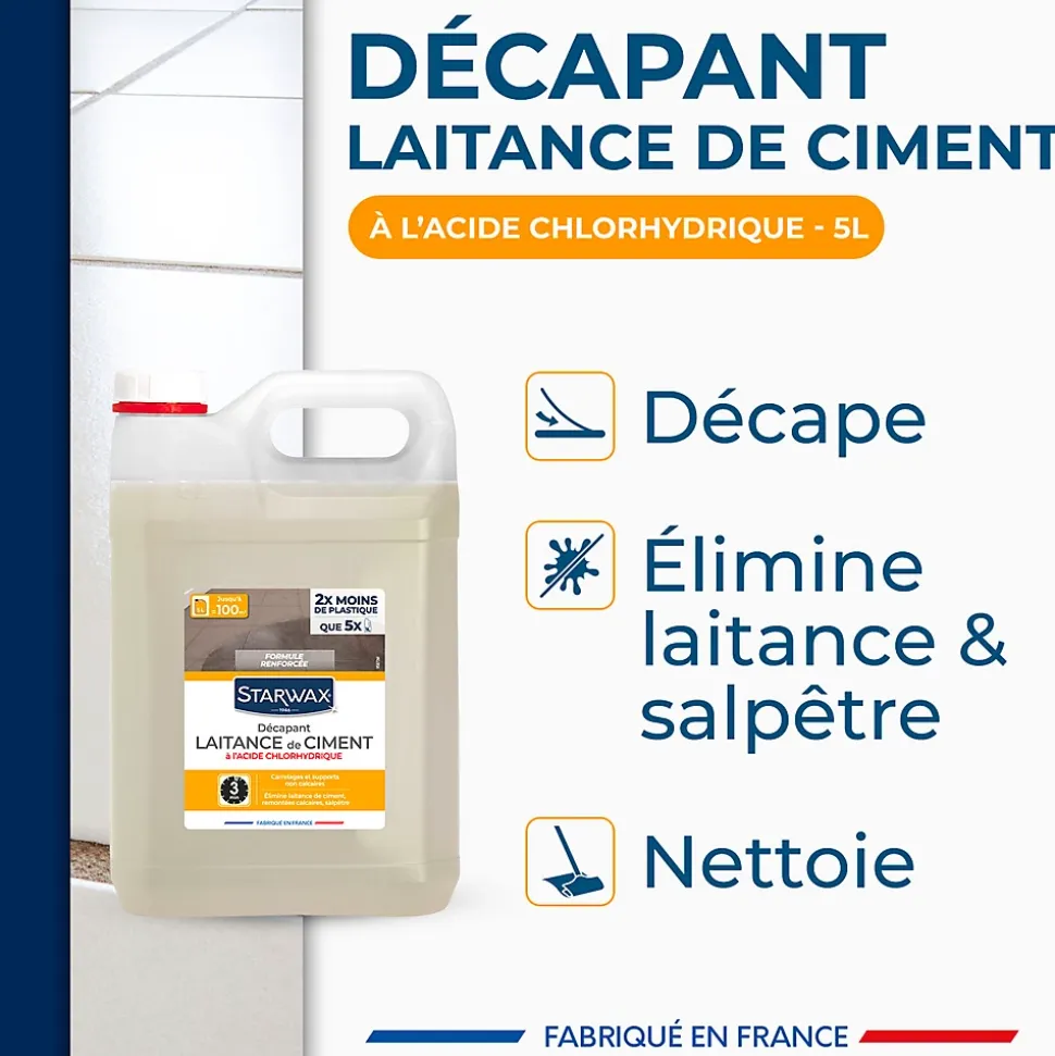 Décapant laitance de ciment carrelages Starwax 5L