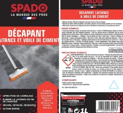 Décapant laitance et voile de ciment Spado professionnel 1L