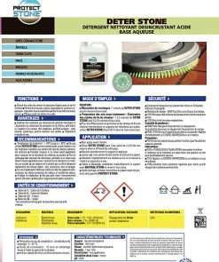 Décapant Voile de Ciment et mousse Nettoyant puissant pour Pierre Naturelle, Marbre, Carrelage, Béton Int/Ext 5L (100m²)