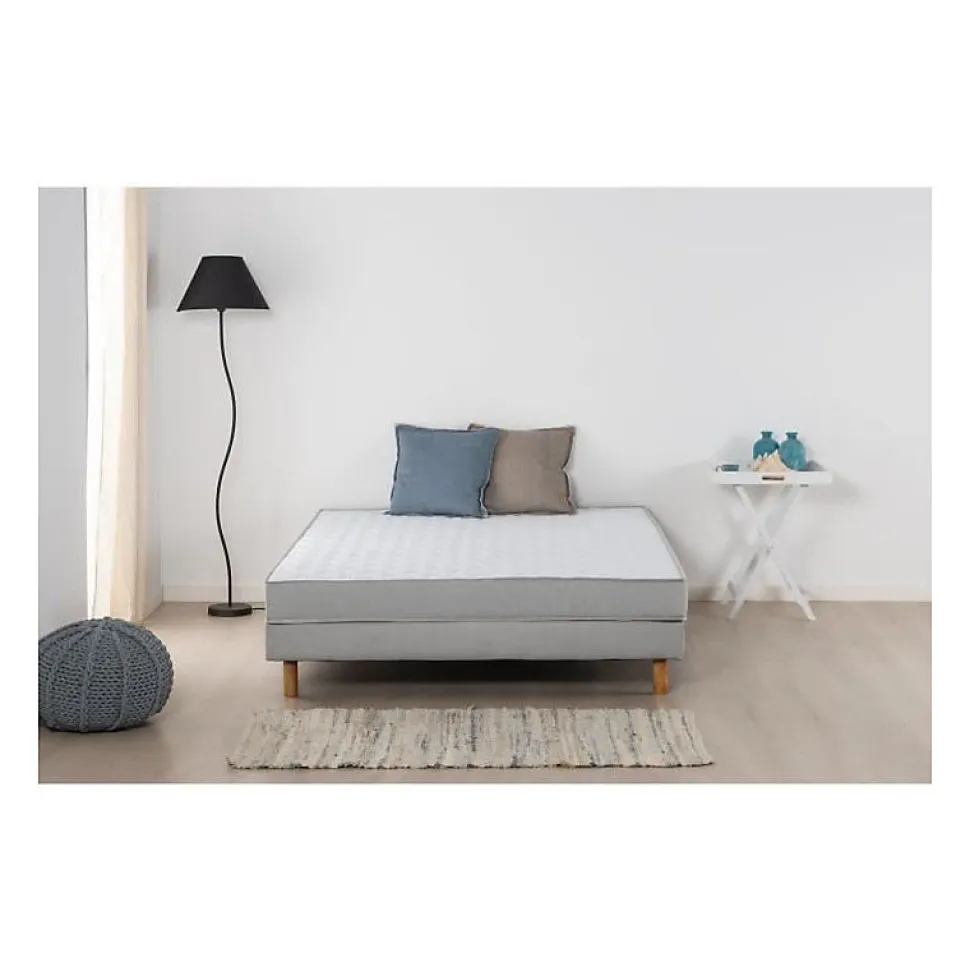 DEKO DREAM AIRFLEX Ensemble Matelas 140x190 cm + Sommier - Mousse - AIRFLEX