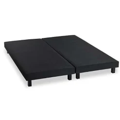 DEKO DREAM Rakenne Lot de 2 Sommiers tapissiers a lattes 180 x 200 cm - Bois massif noir + Pieds