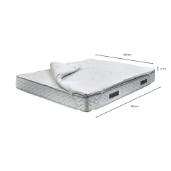 Demolo surmatelas double, Surmatelas pour améliorer la posture, Surmatelas en mousse à mémoire de forme, 140x190xh5 cm