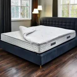 Demolo surmatelas double, Surmatelas pour améliorer la posture, Surmatelas en mousse à mémoire de forme, 140x190xh5 cm